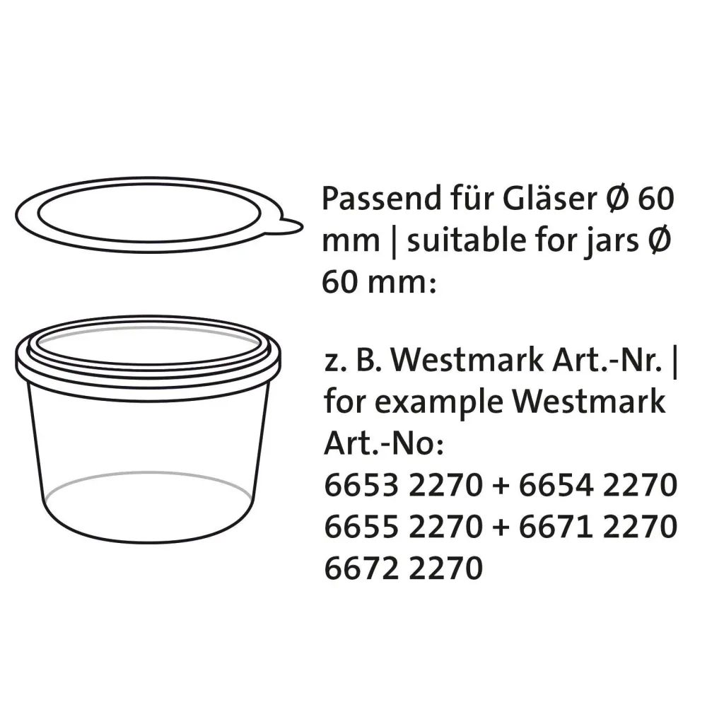 Preserving rubber rings, 54 x 67 mm, filling opening 60 mm, 6 pieces