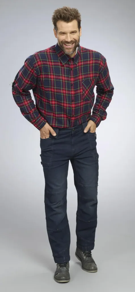 Work jeans with stretch, color denim blue, size 48