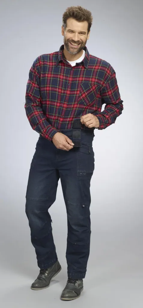 Work jeans with stretch, color denim blue, size 48
