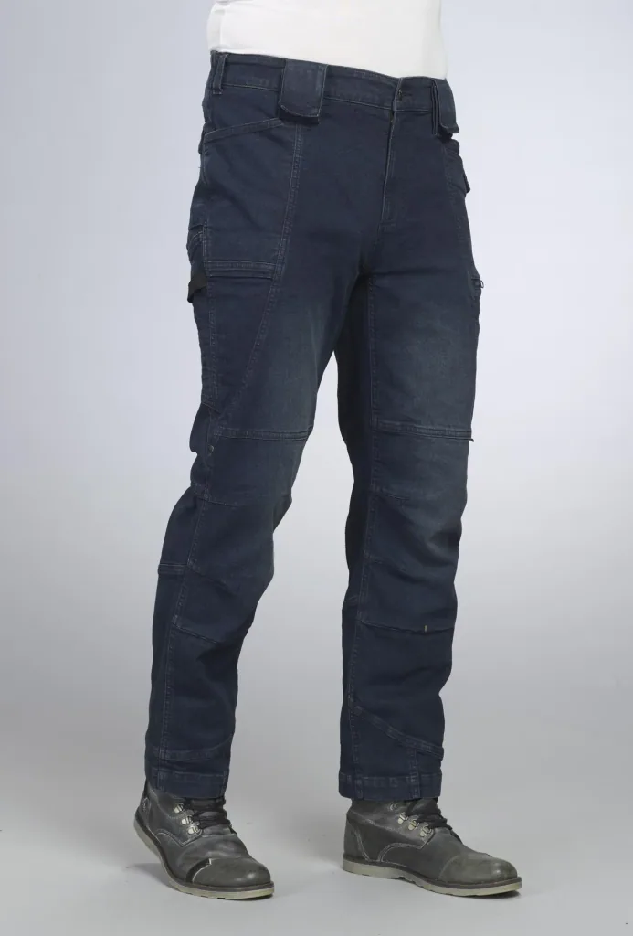 Work jeans with stretch, color denim blue, size 48