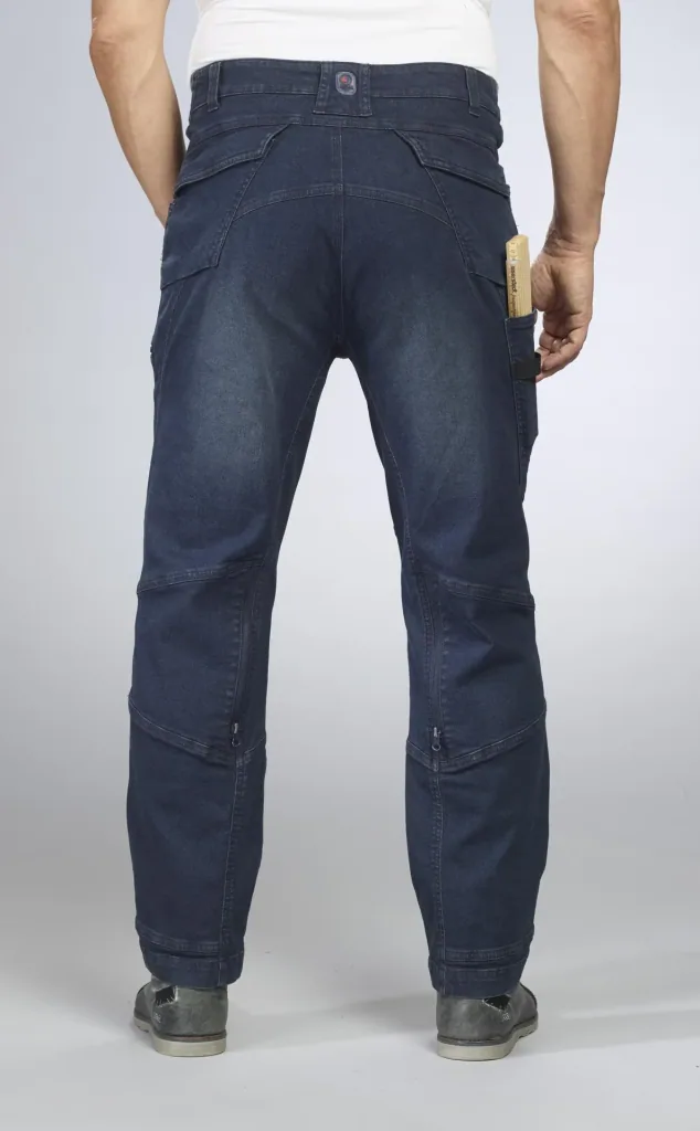 Work jeans with stretch, color denim blue, size 48