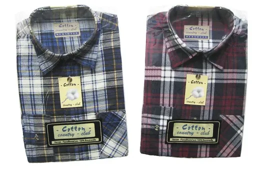 Checked flannel shirt, length 85cm, size 43/44, assorted colors