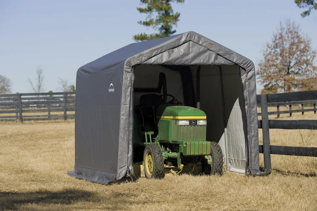 Abri de jardin en film 9 m², gris, 297×305 cm – paroi arrière renforcée, cadre en acier DuPont, résistant aux intempéries