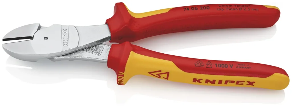 Heavy-duty side cutters insulated with multi-component grips 200 mm