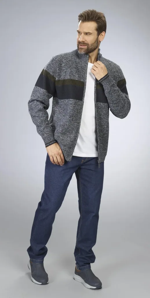 Cardigan, color anthracite melange, size M
