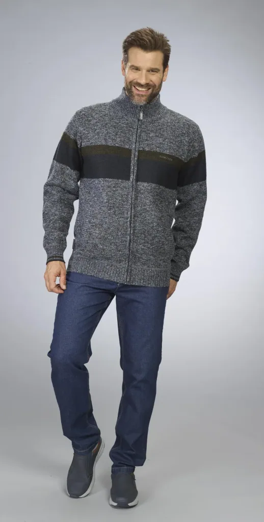 Cardigan, color anthracite melange, size M