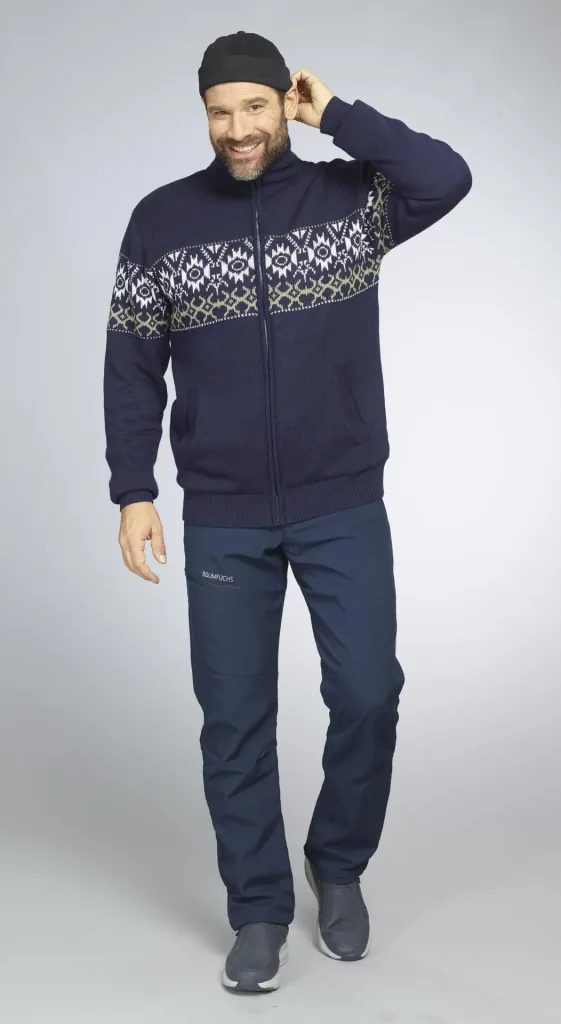 Lined cardigan, color navy/green, size M