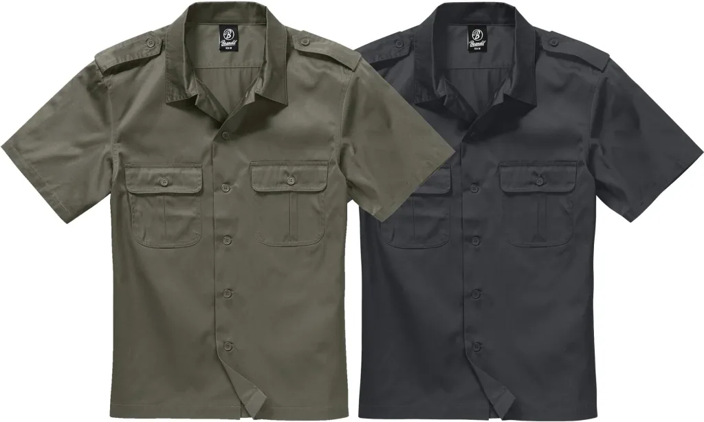 US shirt, short sleeve, color olive, size M