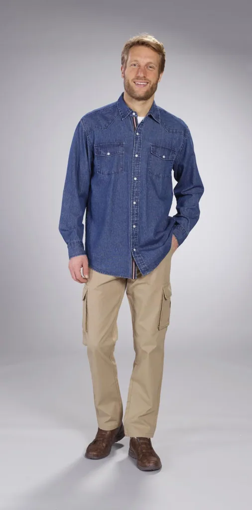 Denim shirt in bluestone, size 3XL