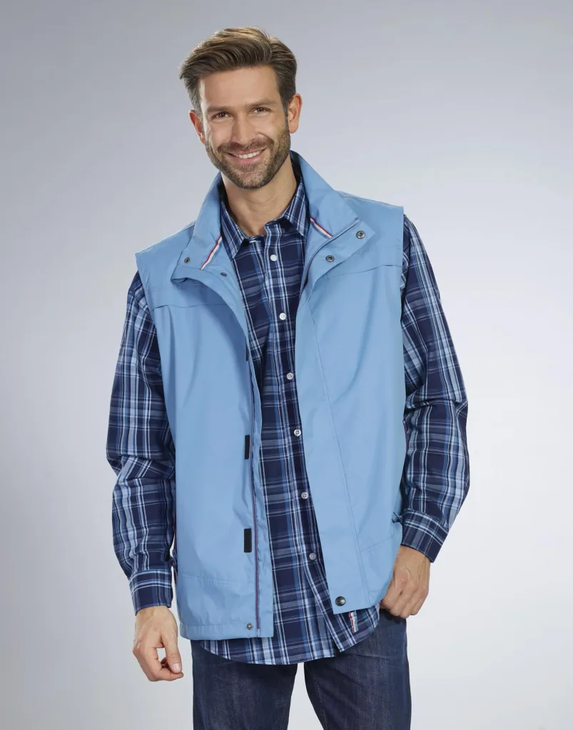 Casual shirt, navy/light blue checked, size 39/40