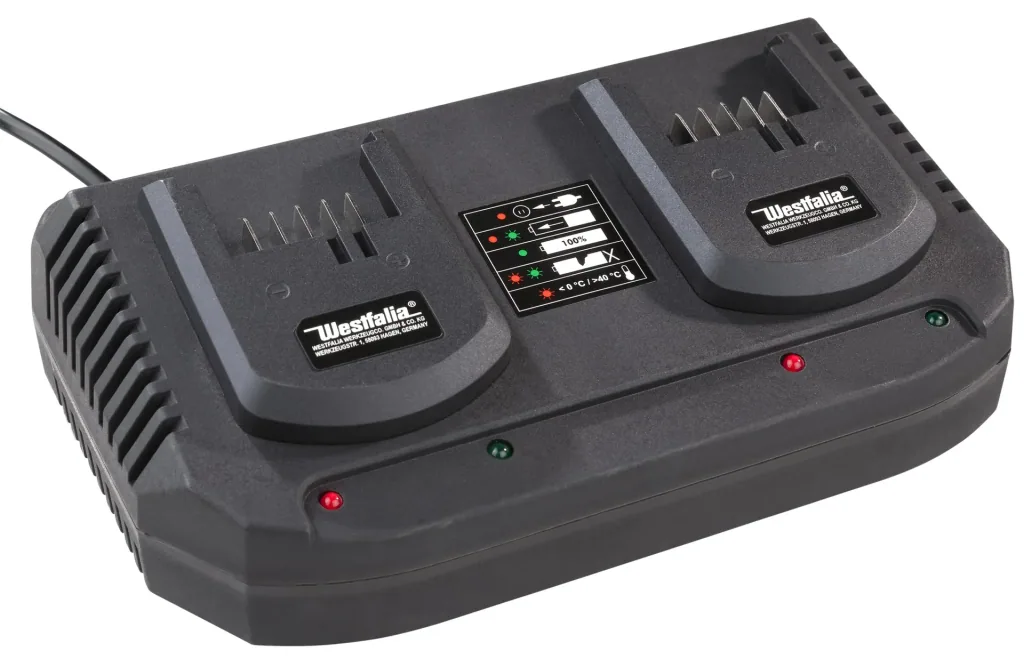 Lot tronçonneuse sans fil + 2 batteries 2 Ah + double chargeur rapide