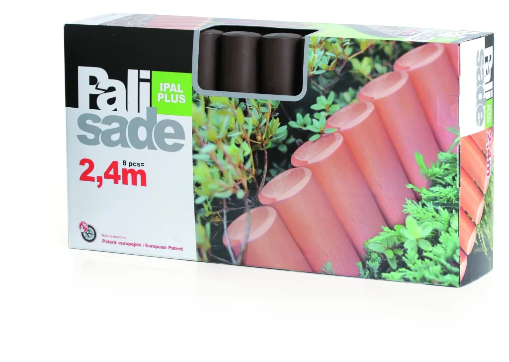 Bed edging PALISADE, brown - 8 pieces - 2.4 m