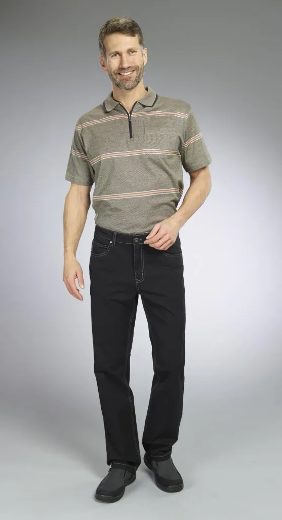 Stretch pants, color black, size 52