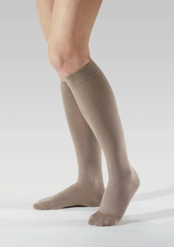 Support stockings, cotton, 2 pairs, size M (39-41), beige
