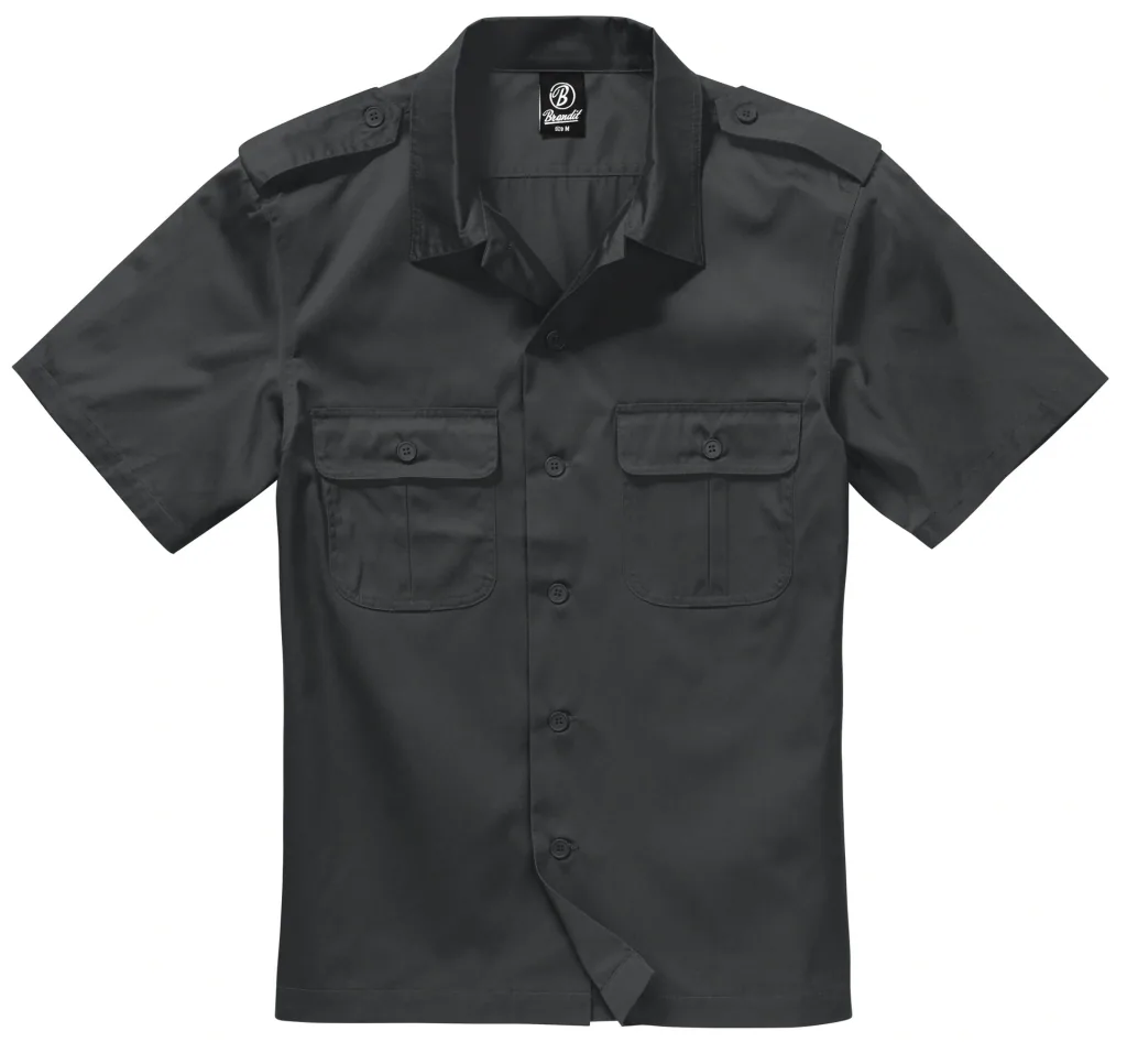 US shirt, short sleeve, color black, size L