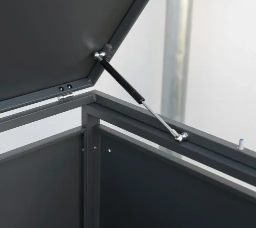 Westmann Abri poubelles Kubus pour 4x 240 L, 264×80×116 cm, Anthracite – acier thermolaqué