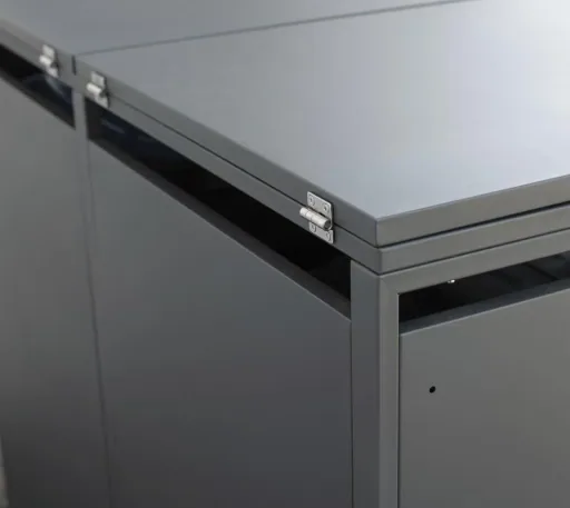 Westmann Abri poubelles Kubus pour 4x 240 L, 264×80×116 cm, Anthracite – acier thermolaqué