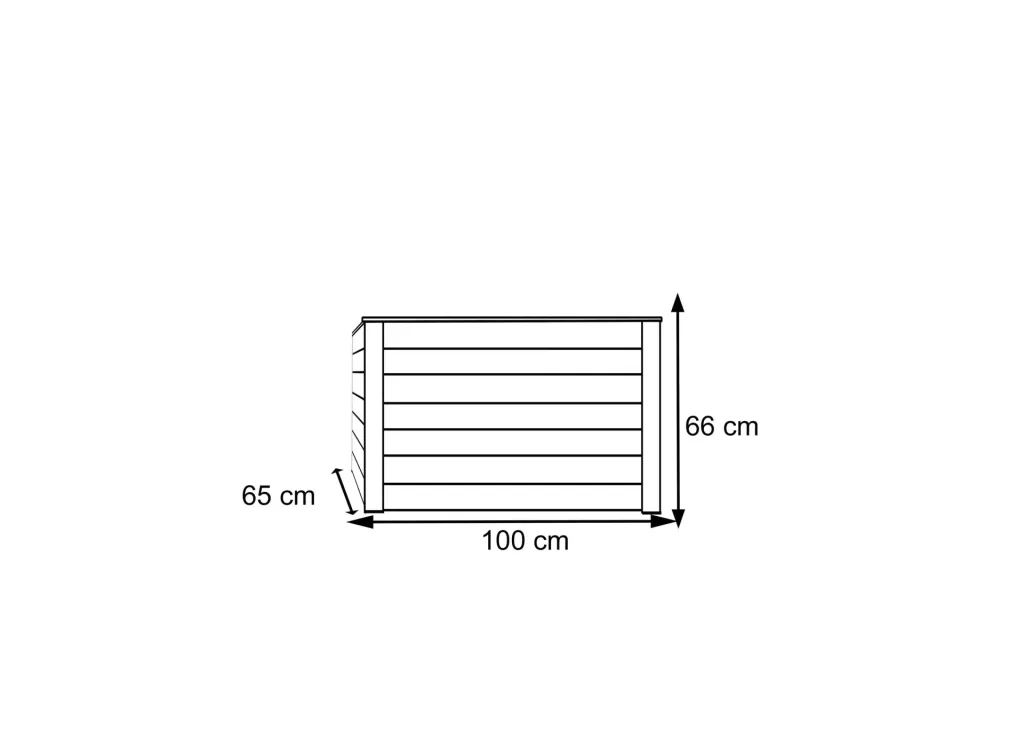 Carré potager surélevé Klassik 100, 100×65×66 cm, Naturel – Mélèze certifié FSC, ménage le dos