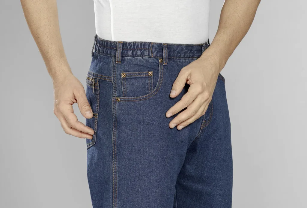 Extra-light travel jeans, color blue stone, size 30