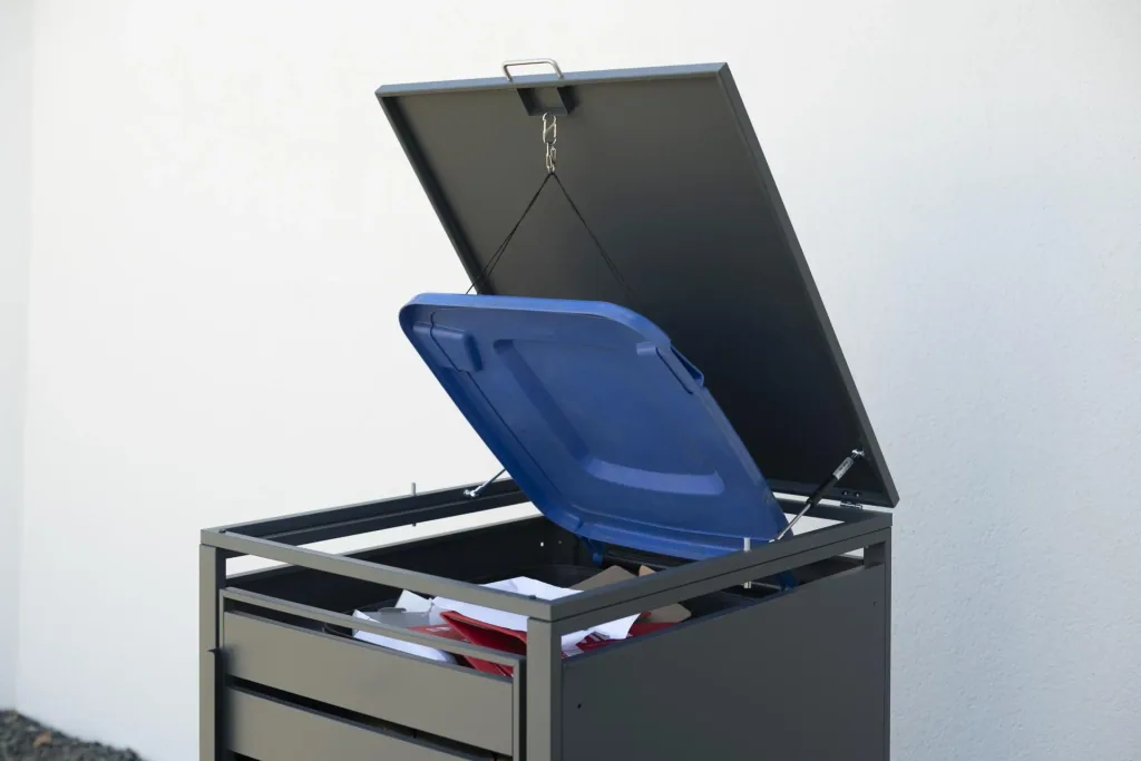 Abri poubelle Westmann 1 bac avec couvercle, anthracite