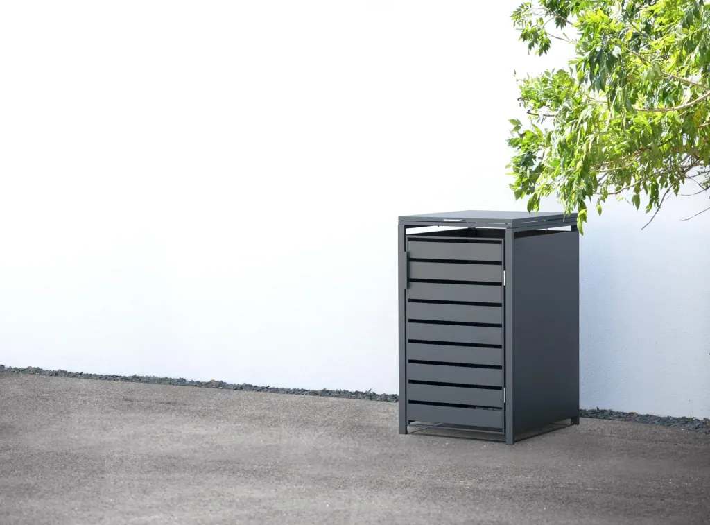 Abri poubelle Westmann 1 bac avec couvercle, anthracite