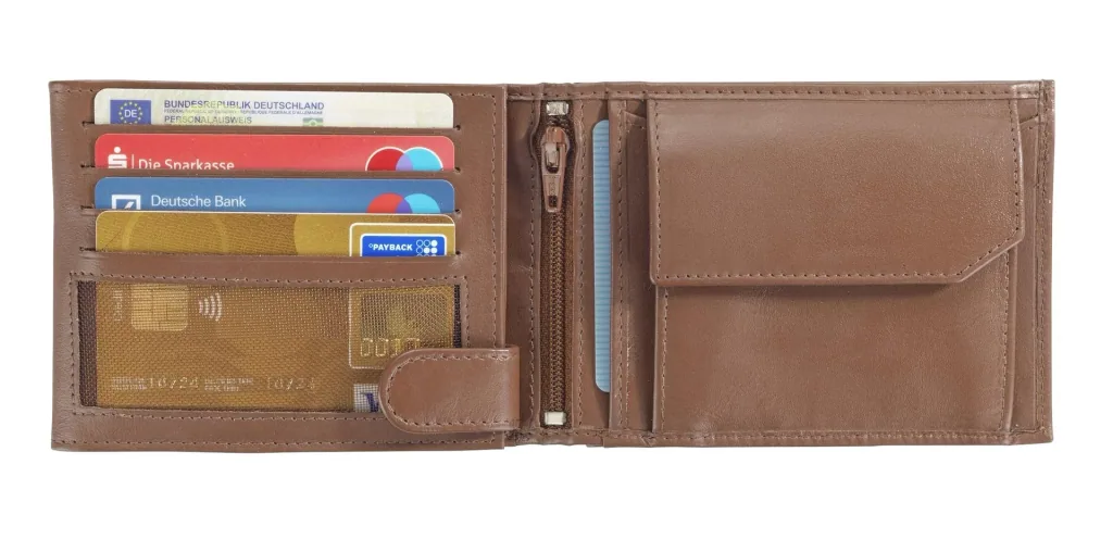 Chevirex combo wallet, 12 x 9 x 2.5 cm, genuine leather, brown