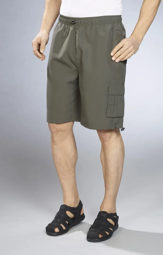 Men's elasticated shorts, olive, size L