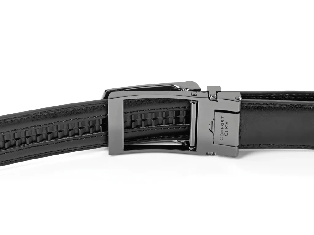Automatic Click belt, leather, color black