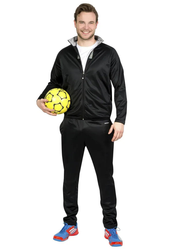 Tracksuit, 2-piece, black/grey, size 2XL