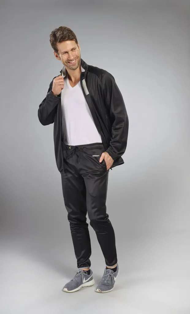 Tracksuit, 2-piece, black/grey, size 2XL
