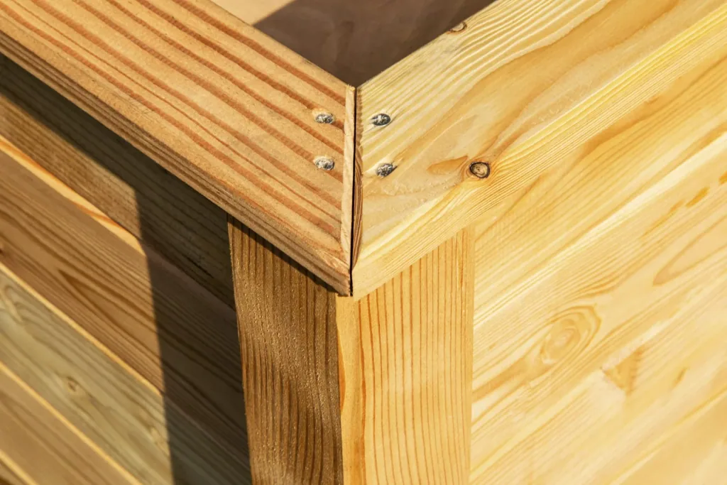 Carré potager surélevé Klassik 130, 130×65×84 cm, naturel – Bois de mélèze FSC, ergonomique pour le dos