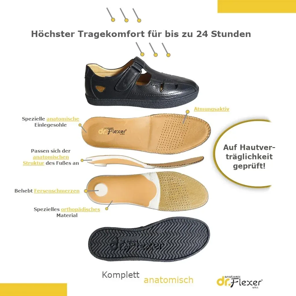 Sandales de loisirs en cuir véritable, taille 45