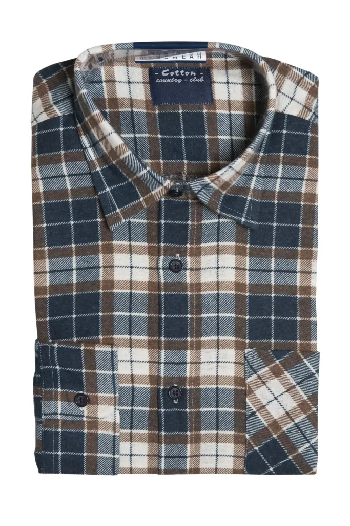 Checked flannel shirt, length 85cm, size 39/40, color-sorted