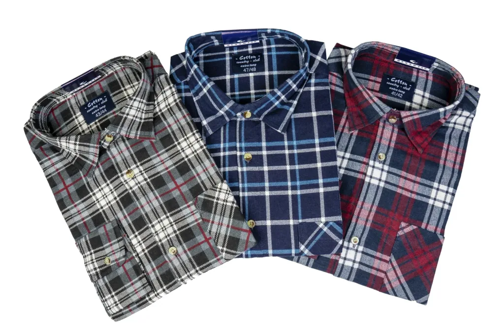 Checked flannel shirt, length 85cm, size 39/40, color-sorted
