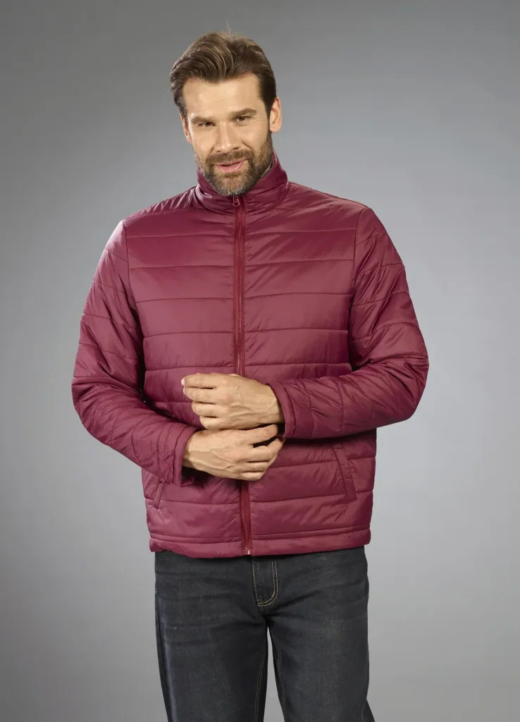 2-in-1 softshell jacket with removable inner jacket, color gray/burgundy, size M
