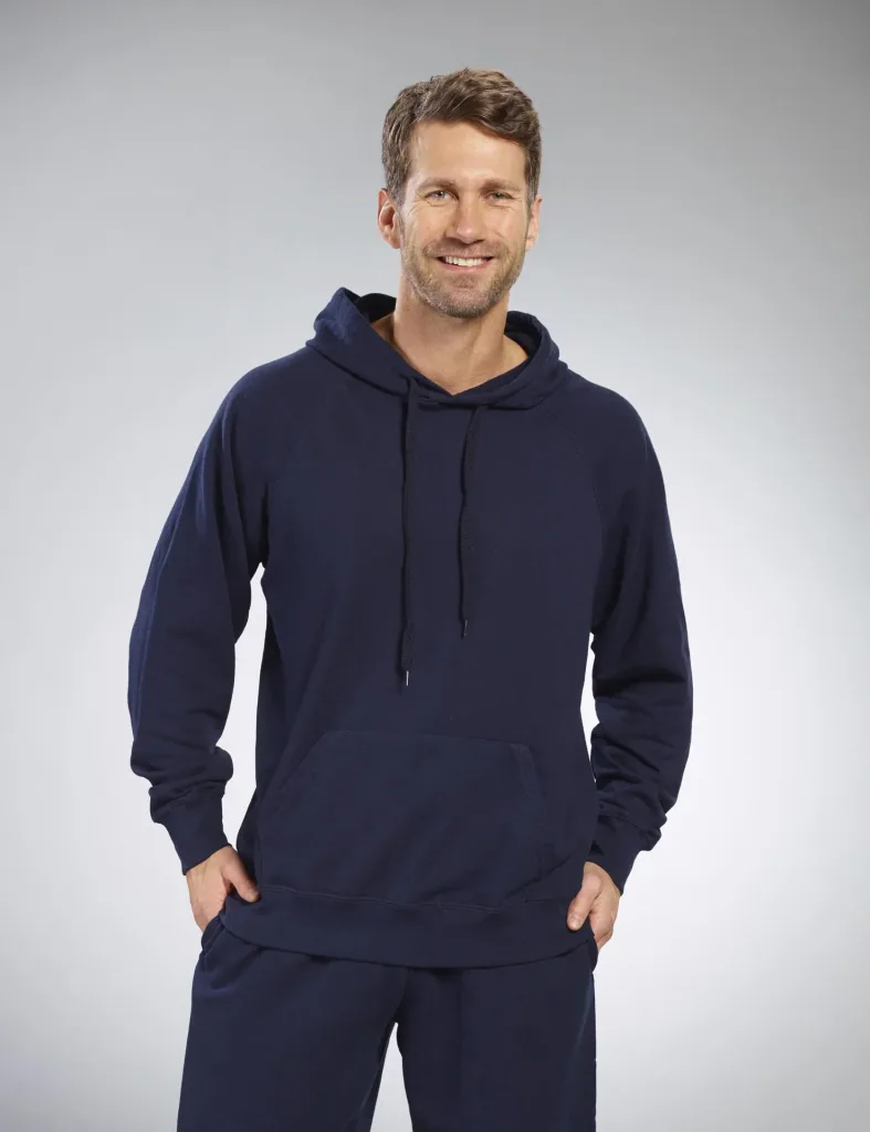 Hoody with kangaroo pocket, color navy, size L