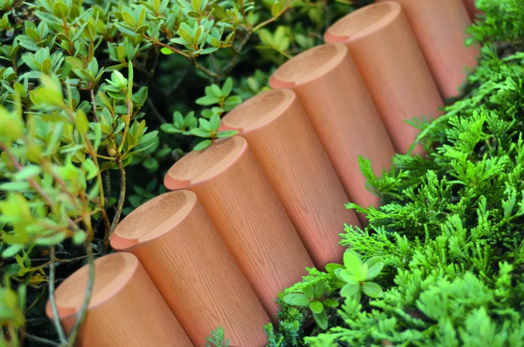 Bed edging PALISADE, terracotta - 8 pieces - 2.4 m