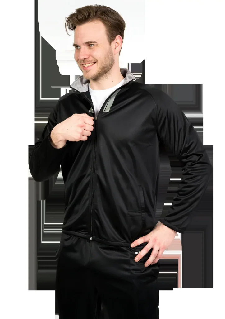 Tracksuit, 2-piece, black/grey, size M