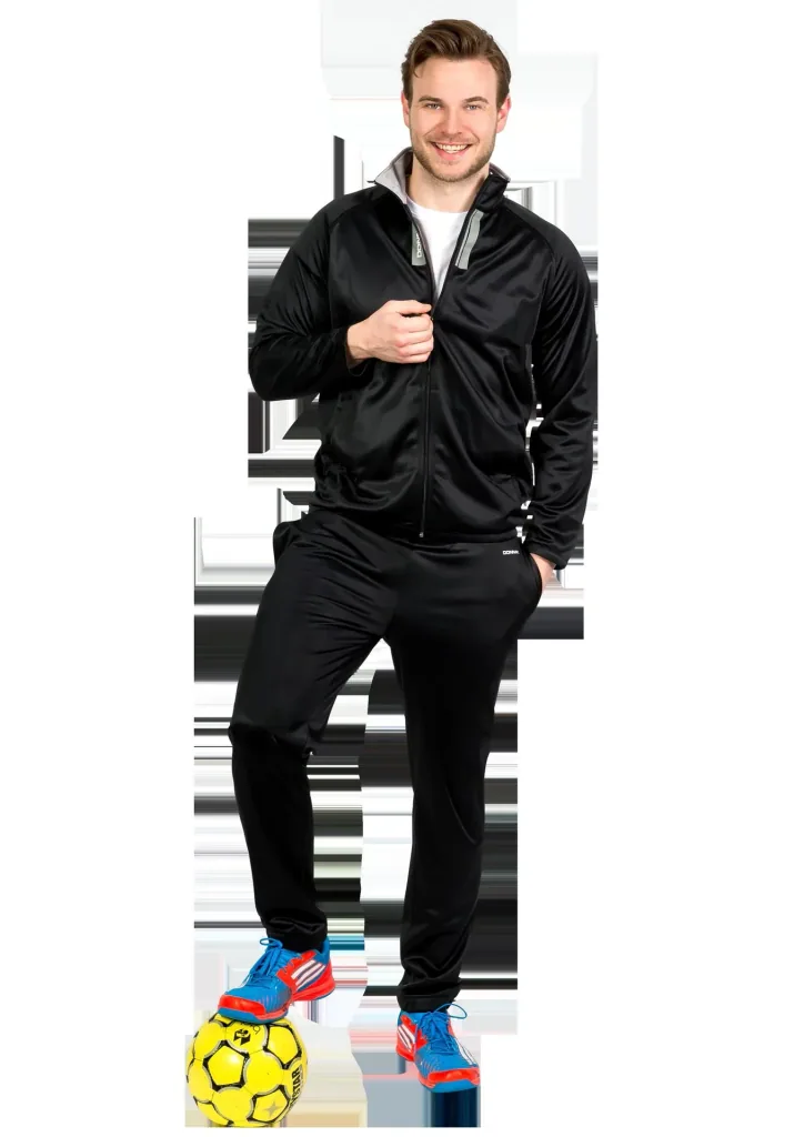 Tracksuit, 2-piece, black/grey, size M
