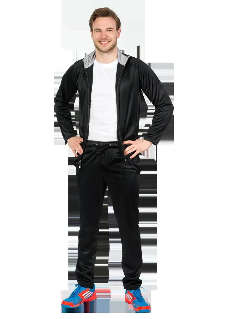 Tracksuit, 2-piece, black/grey, size M