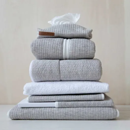 Little Dutch draps Lit bebe gris uni "Pure Grey, Taille: 60 x 120 cm
