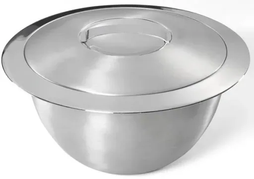 Thermo bowl with lid, stainless steel, 2 liters