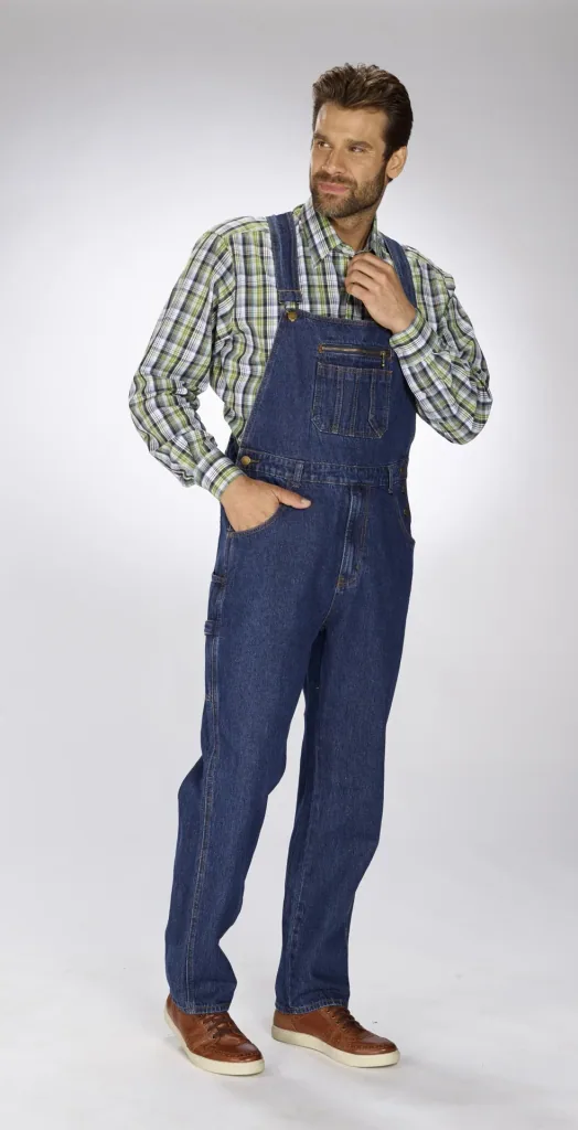 Fabrik Latzjeans, stonewashed, Gr. 48