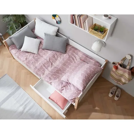 Flexa Nor canapé-lit incl. 2 tiroirs blanc / chêne