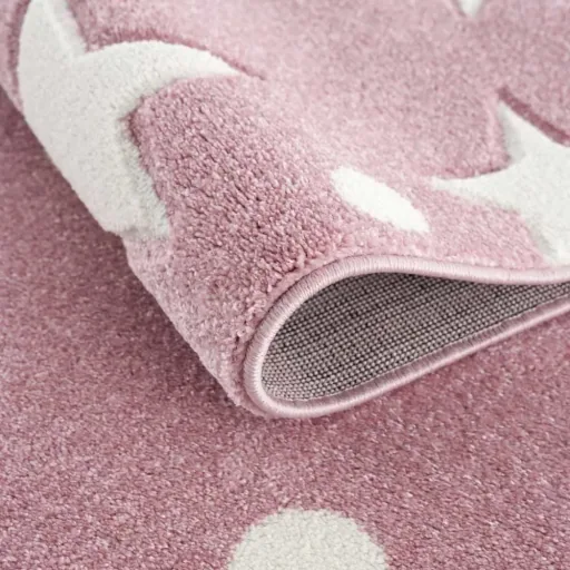 Livone Tapis Estrella étoile & confetti rose, Taille de tapis: 160 x 230 cm