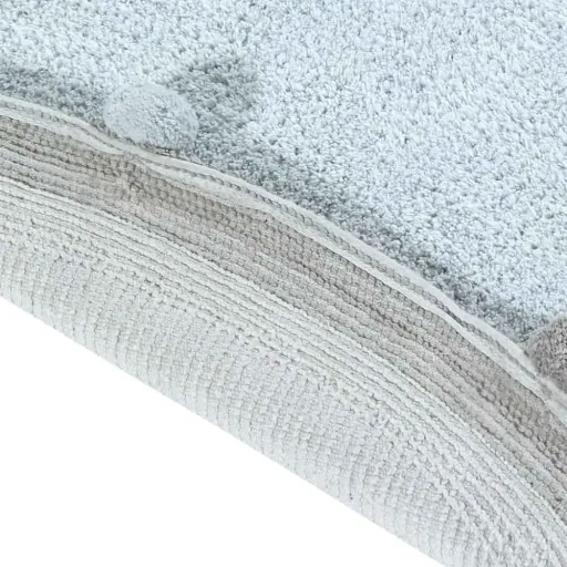 Lorena Canals Tapis rond coton Bubbly bleu