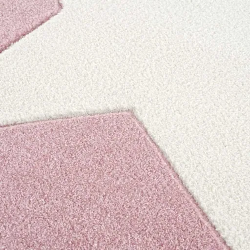 Livone Tapis pour enfants étoile blanche sur rose, Taille de tapis: 120 x 180 cm