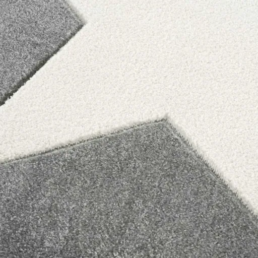 Livone Tapis pour enfants étoile blanc sur gris, Taille de tapis: 120 x 180 cm