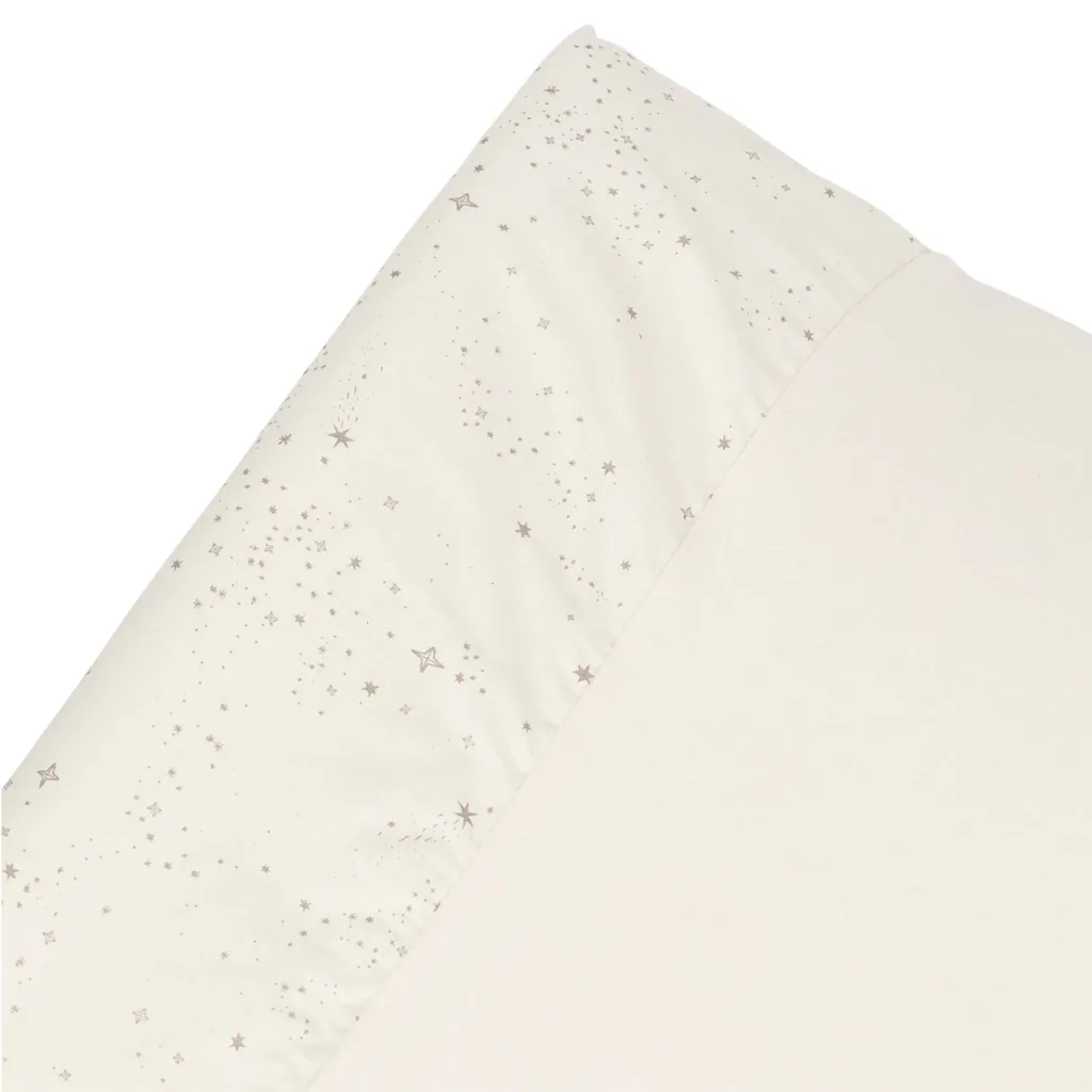 Nobodinoz STORIES housse pour matelas à langer, 50 x 70 cm, couleur : Voie lactée naturelle