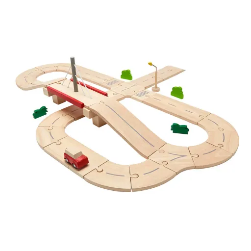 Plan Toys Système de route en bois